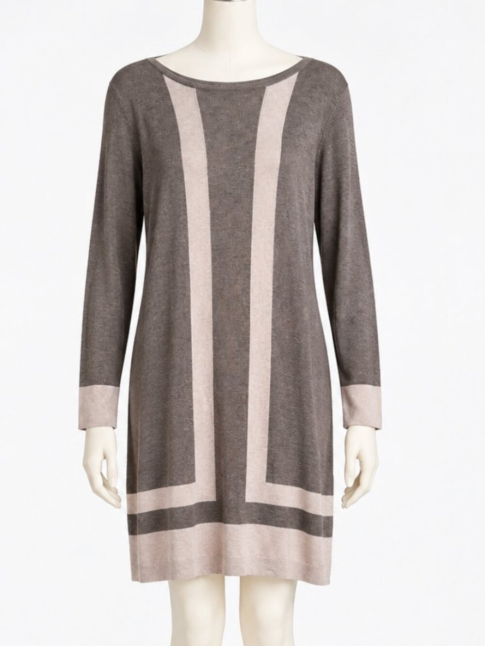 Premise Cashmere Blend Soft Drapey Knit Dress Size Large Taupe Beige